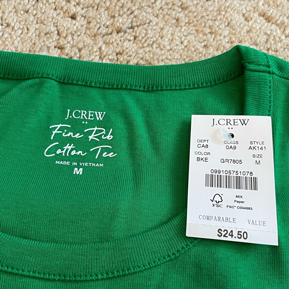 JCrew fitted green cotton T